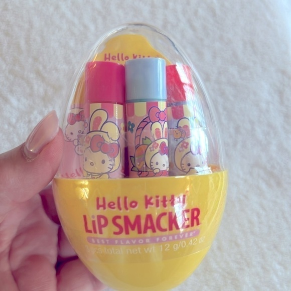 Limited Hello Kitty Easter Basket Egg Lip Smacker Balm Trio Springtime lip gloss - Picture 5 of 6